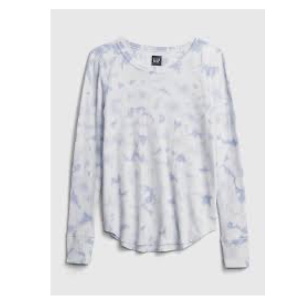 💕MUST GO free shipping! GAP Waffle-Knit Tie-Dye T-Shirt - Blue/White - XSmall - Picture 7 of 8